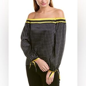Bailey 44 Women's Tabernacle Dot Print Off The Shoulder Top Size XS NWT